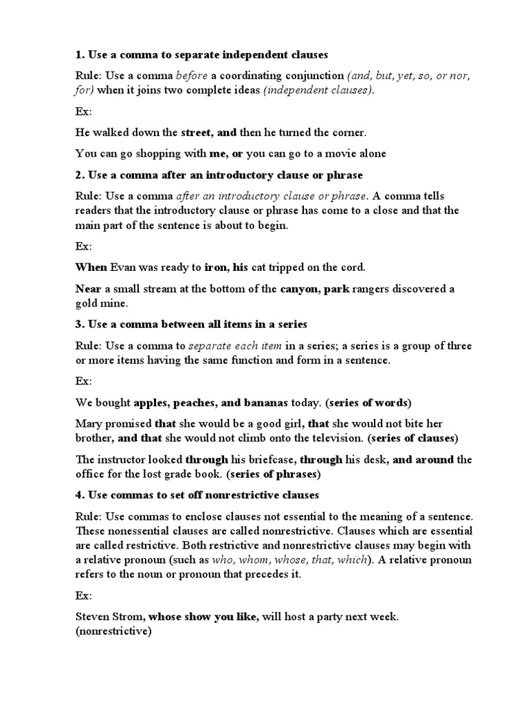 Comma Rules For Dummy PDF Comma Semantic Units