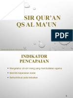 Tafsir Qur'An Qs Al Ma'Un: Disarikan Oleh: Nurhariadi W Dari Berbagai Sumber