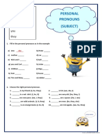 Personal Pronouns - Subject
