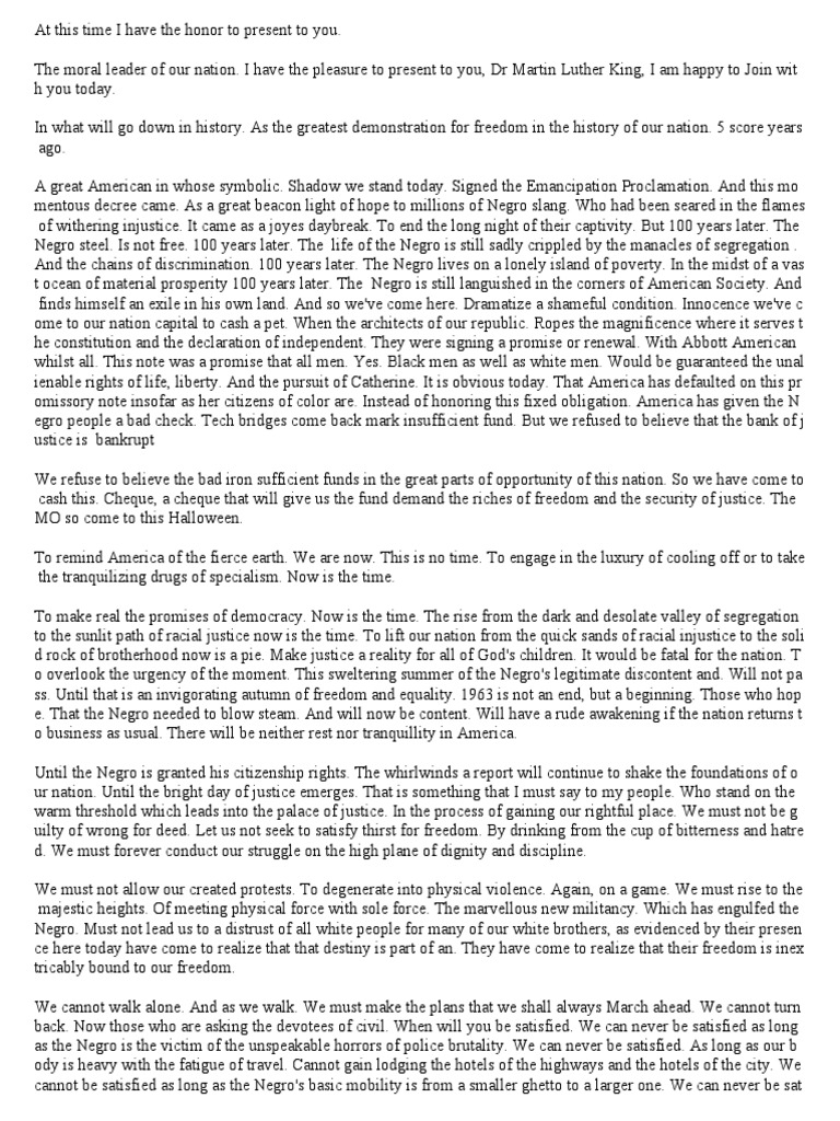 Martin Luther's Speech | PDF