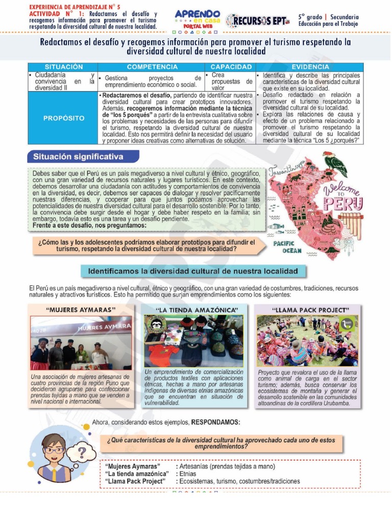 experiencia-de-aprendizaje-5-grado-pdf