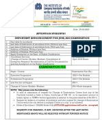 Attention Students!! Important Announcement For June, 2023 Examination