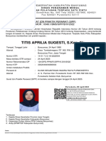 Titis Aprilia Sugesti, S.Kep.,Ns.: Surat Izin Praktik Perawat (Sipp) NOMOR: 0348.1/BMS/SIPP/B/IV/2022