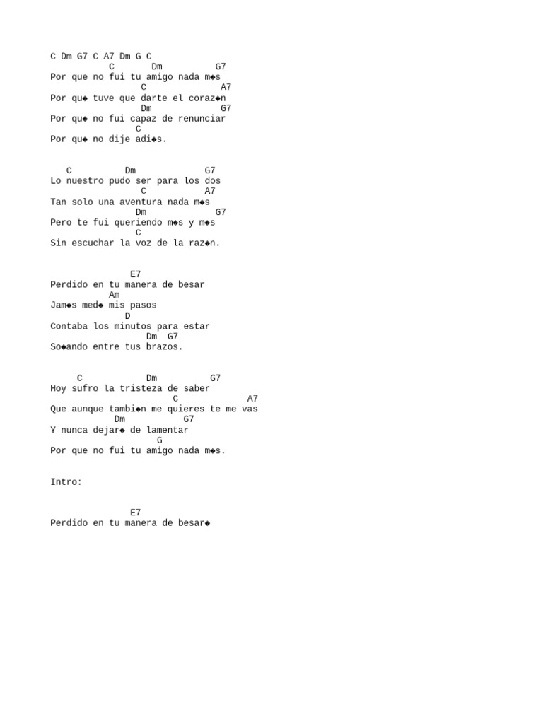 Porque no fui tu amigo: letra y reflexión | PDF