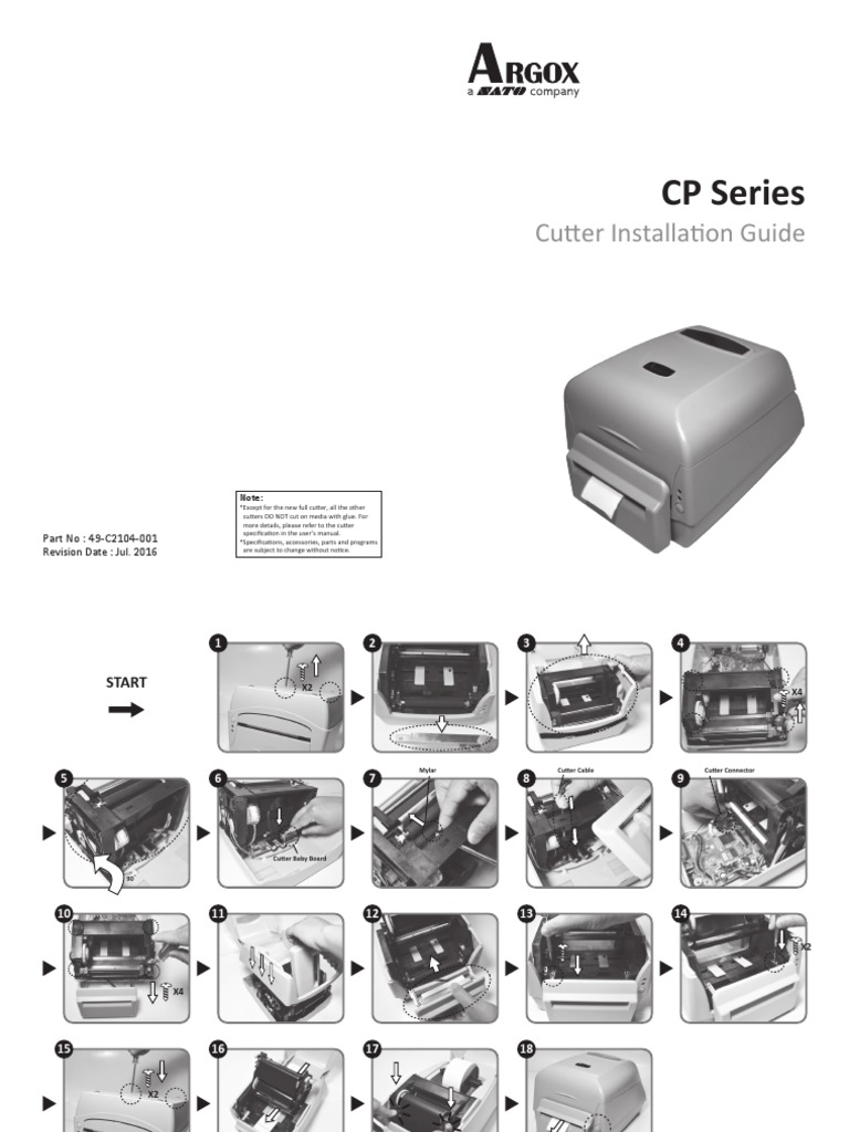 CP Series Cutter Installation Guide | PDF