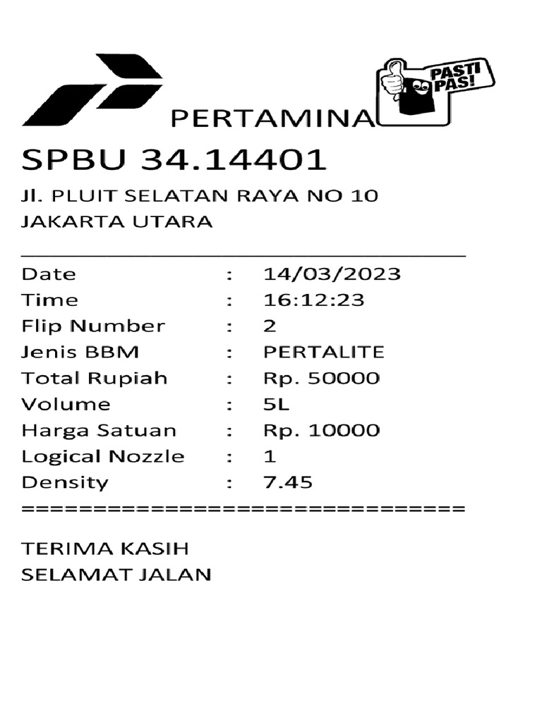 Struk Pom Bensin PDF