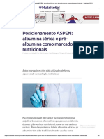 Posicionamento ASPEN - Albumina Sérica e Pré-Albumina Como Marcadores Nutricionais - Nutritotal PRO