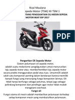 Rizal Maulana Teknik Sepeda Motor (TSM) XII TSM 1: Penjelasan Tentang Penggantian Oli Mesin Sepeda Motor Beat Esp 2017