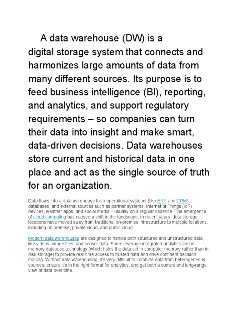 WA Data Warehouse: Key Benefits & Insights | PDF | Data Warehouse ...