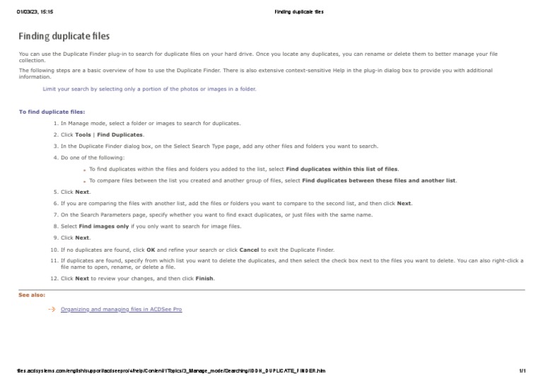 Finding Duplicate Files | PDF | Computer File | Finder (Software)