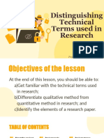Distinguishing Technical Terms Used in Research: Prepared By: Ms. Karen Mae P. Coca