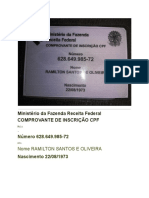 Ministério Da Fazenda Receita Federal Comprovante de Inscrição CPF