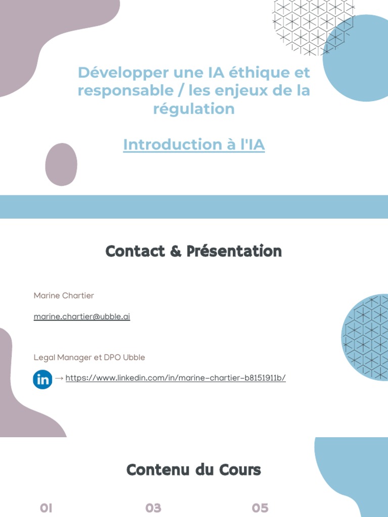 Introduction à l'IA Éthique et Régulation | PDF | Intelligence ...