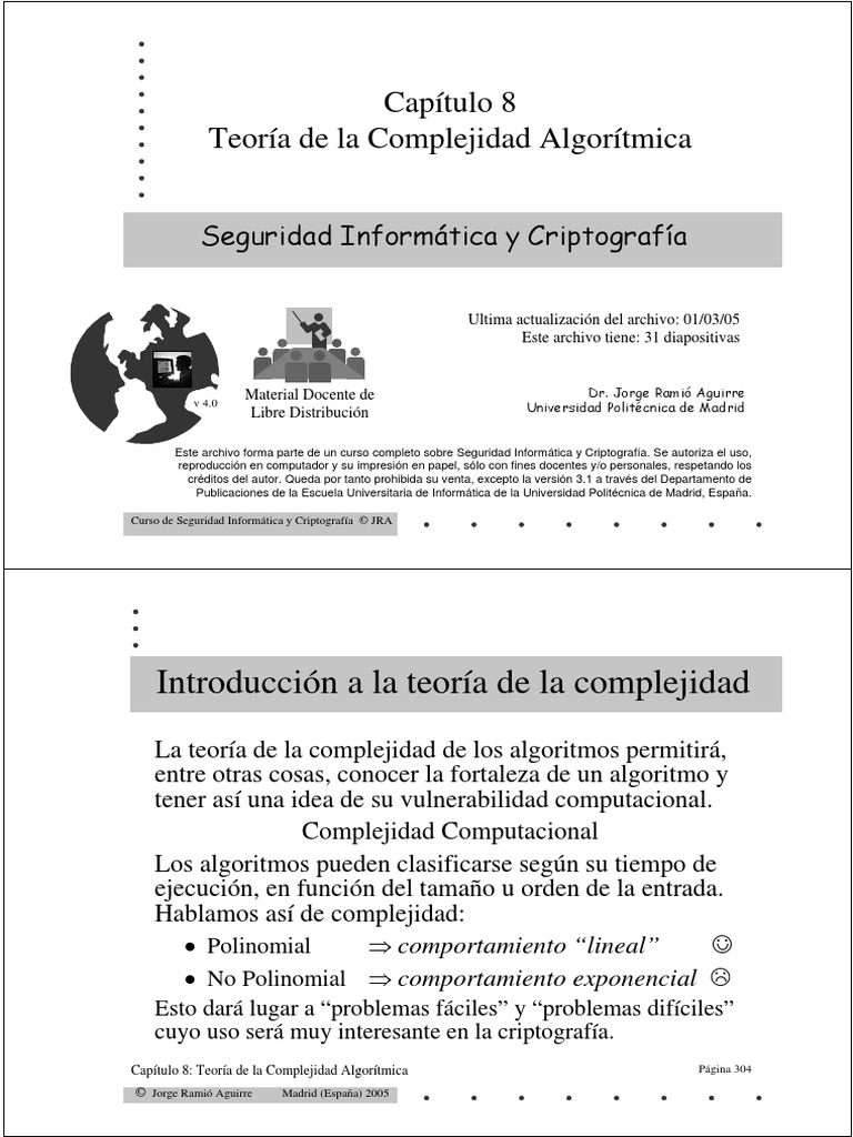 Teoría de la Complejidad Algorítmica PDF Teoría de la complejidad