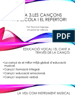 Tema 3.les Cançons A L'Escola I El Repertori: Prof. Rosa Isusi-Fagoaga Universitat de València