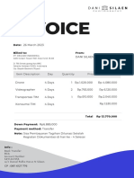 Invoice: Date: 26 March 2023 Billed To: From