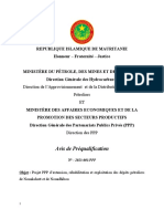 Avis de Préqualification: Direction de L'approvisionnement Et de La Distribution Des Produits Pétroliers ET