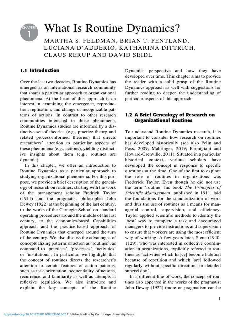 Introduction to Routine Dynamics | PDF | Theory | Philosophical Theories