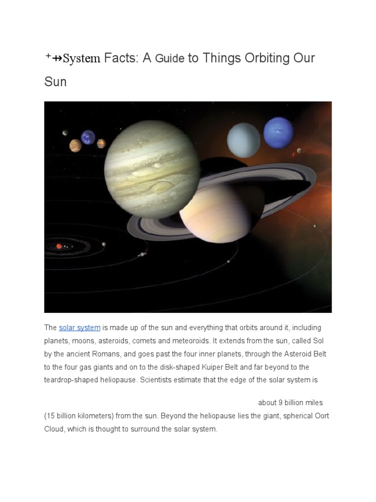 Solar System Facts - A Guide To Things Orbiting Our Sun | PDF | Solar ...