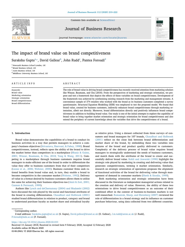 Fardapaper The Impact of Brand Value On Brand Competitiveness | PDF ...