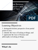 The Distinction Between Holistic Perspective and Partial Point of View