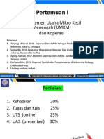 Pertemuan I: Manajemen Usaha Mikro Kecil Menengah (UMKM) Dan Koperasi