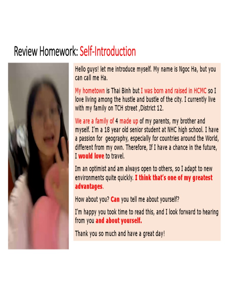 Sample Self Introduction Script