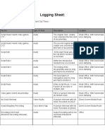 Logging Sheet