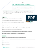 Identifying Prepositional Phrases