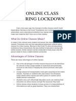 Online Class During Lockdown PDF