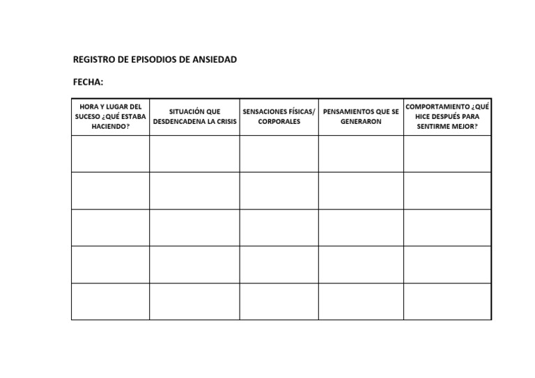 Registro Episodios de Ansiedad | PDF
