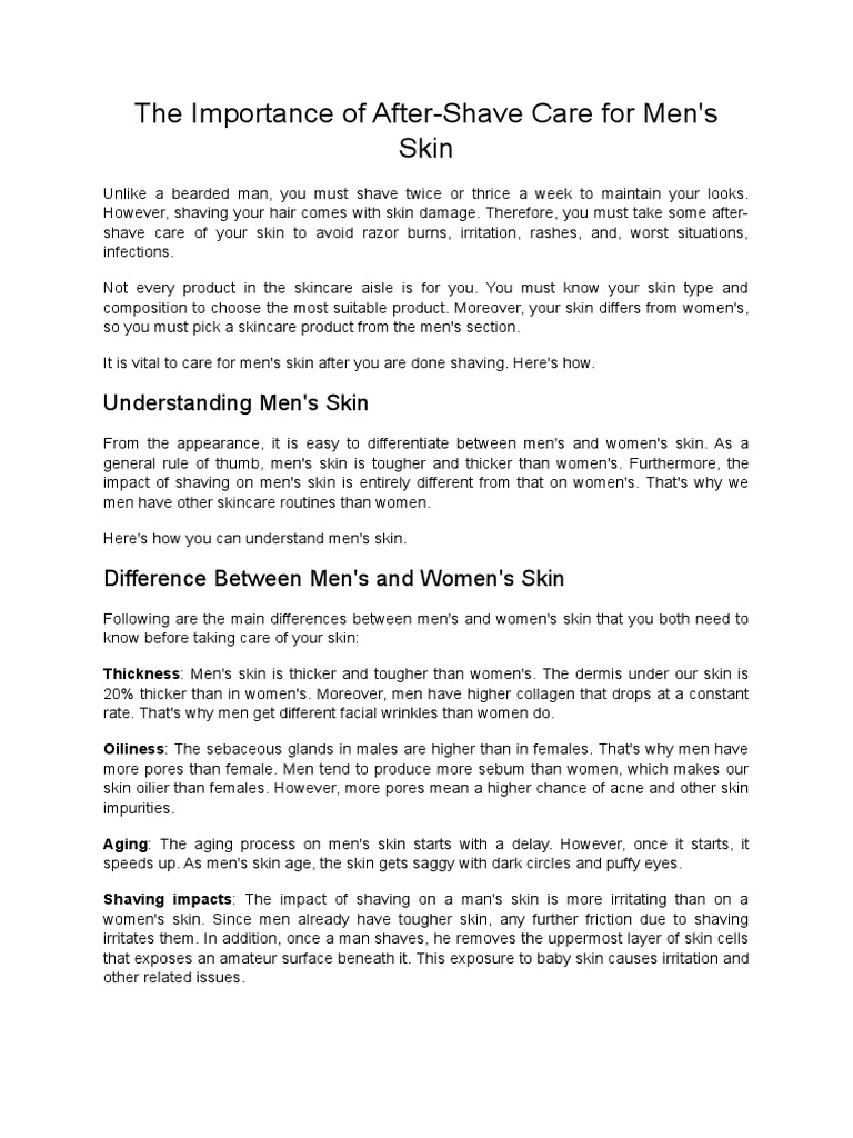 Basit 7 The Importance of After Shave Care For Mens Skin PDF