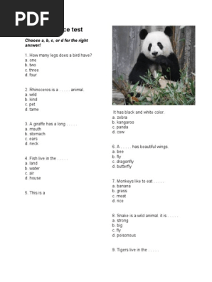 Multiple choice test