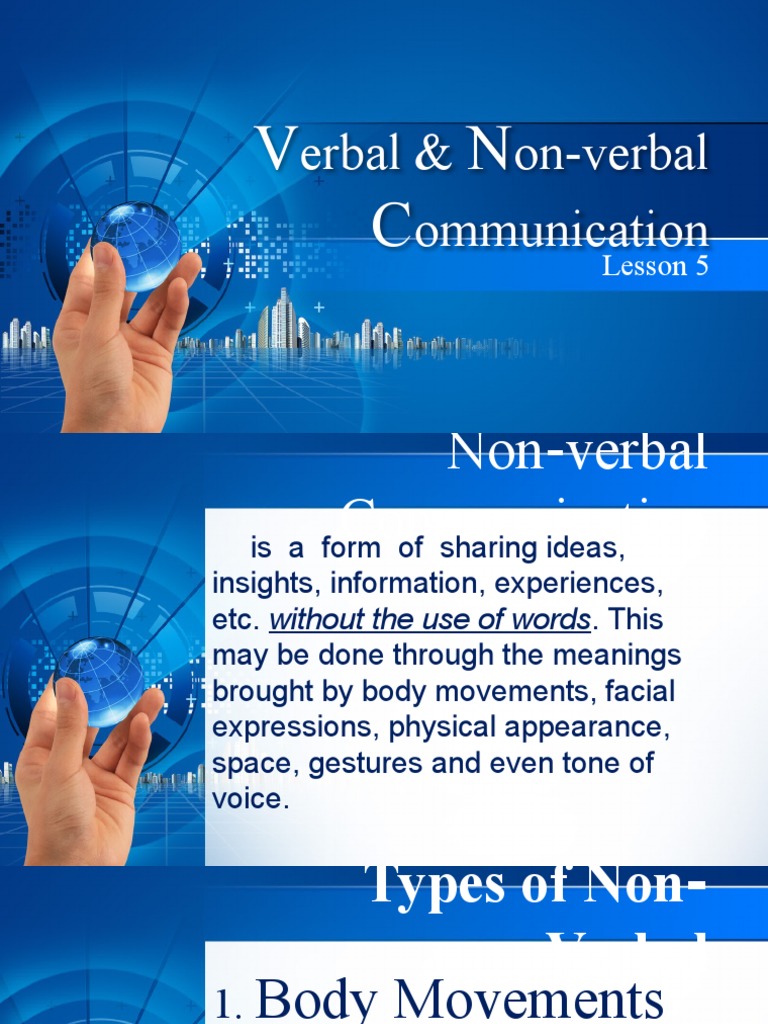 LESSON 5 Verbal Non Verbal Communication PDF Communication