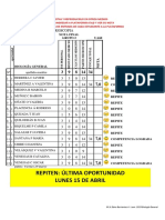 Repiten: Última Oportunidad Lunes 15 de Abril