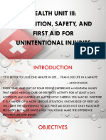 Health Unit Iii: Prevention, Safety, and First Aid For Unintentional Injuries