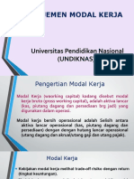 Manajemen Modal Kerja: Universitas Pendidikan Nasional (UNDIKNAS) Denpasar 2022