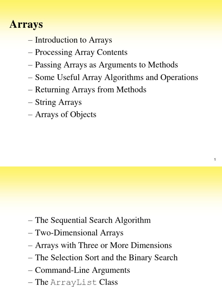 Working With Arrays-1 | PDF | Parameter (Computer Programming) | Method ...