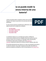 Cómo Se Puede Medir La Resistencia Interna de Una Batería