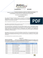 Resolucion No. DE 2021: Gobernación de Bolívar