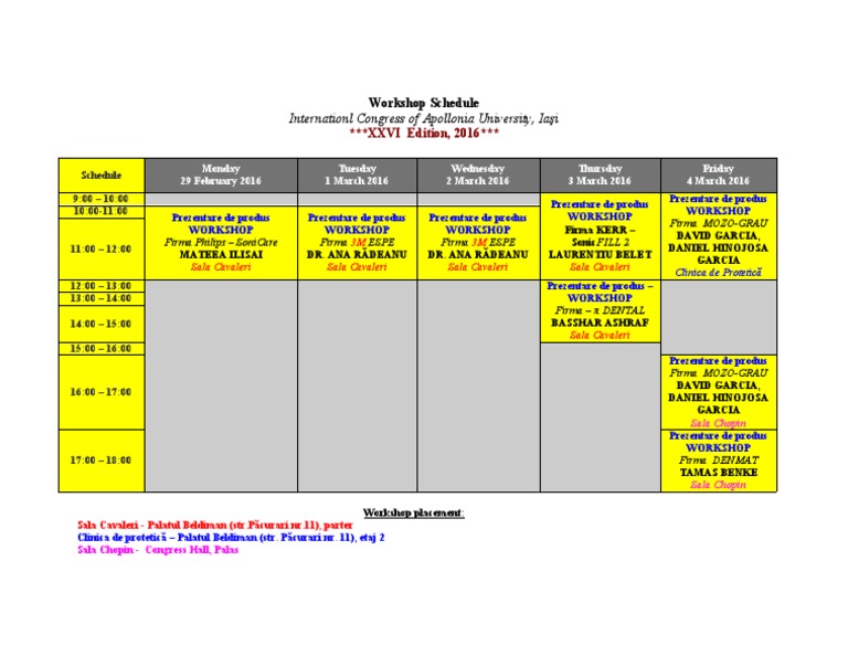 Workshop Schedule | PDF