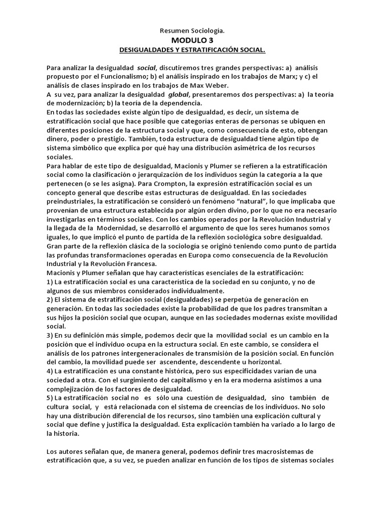 Desigualdad y Estratificación Social | PDF | Sociedad | Estratificación ...