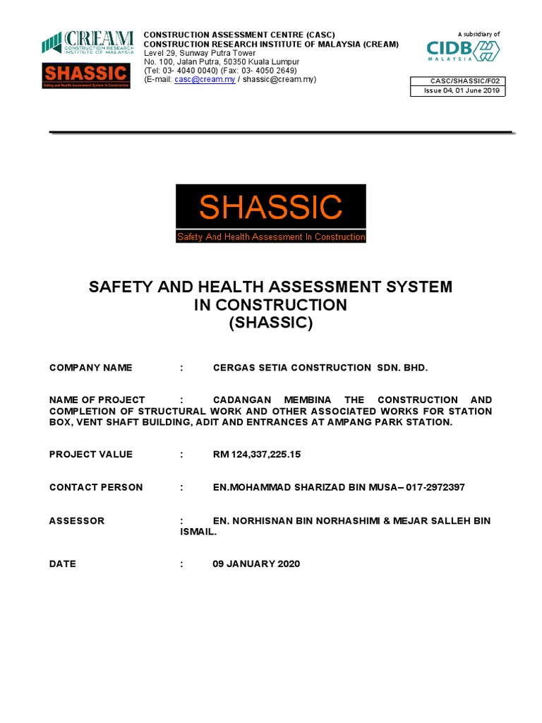 SHASSIC Assessment for Cergas Setia | PDF | Malaysia | Rail Transport