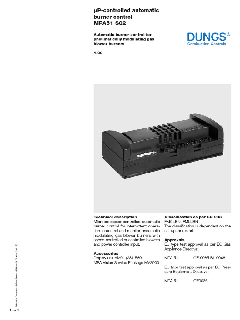 Dungs Mpa51 | PDF | Sensor | Electronics