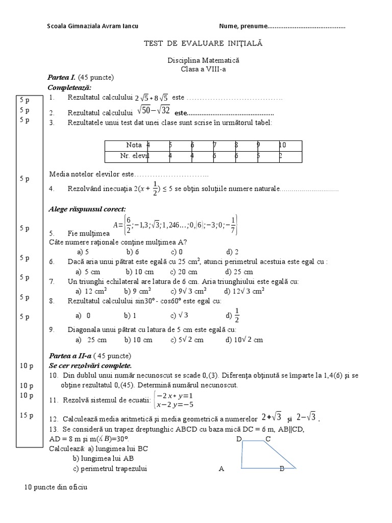 8 - Test Initial 2022 | PDF