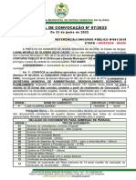 Edital de Convocação #07/2022: Prefeitura Municipal de Nossa Senhora Da Glória