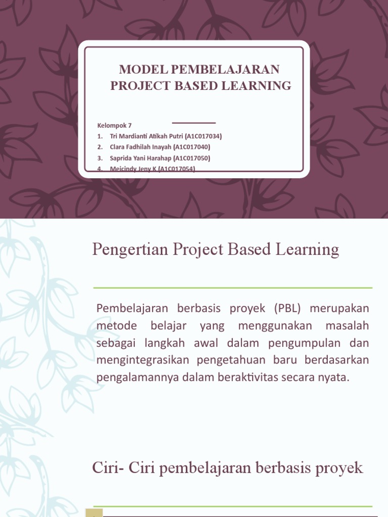 Model Pembelajaran Project Based Learning | PDF