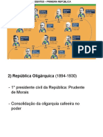 Presidências e características da Primeira República