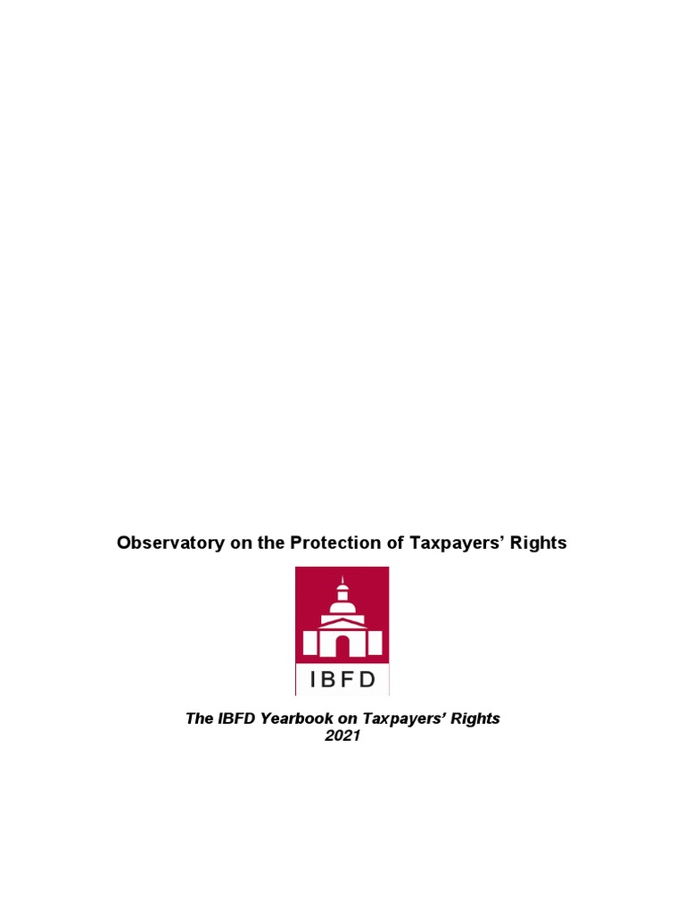Observatory On The Protection of Taxpayers' Rights | PDF | Taxes ...