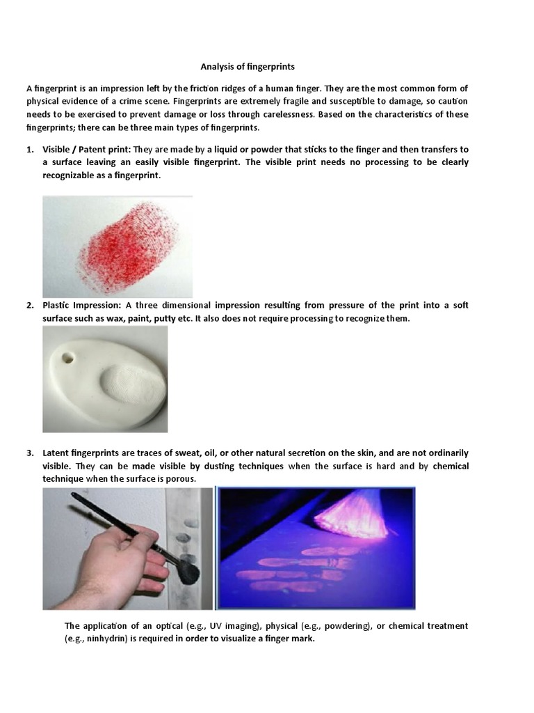 Analysis of Fingerprints | PDF | Fingerprint | Chemical Substances